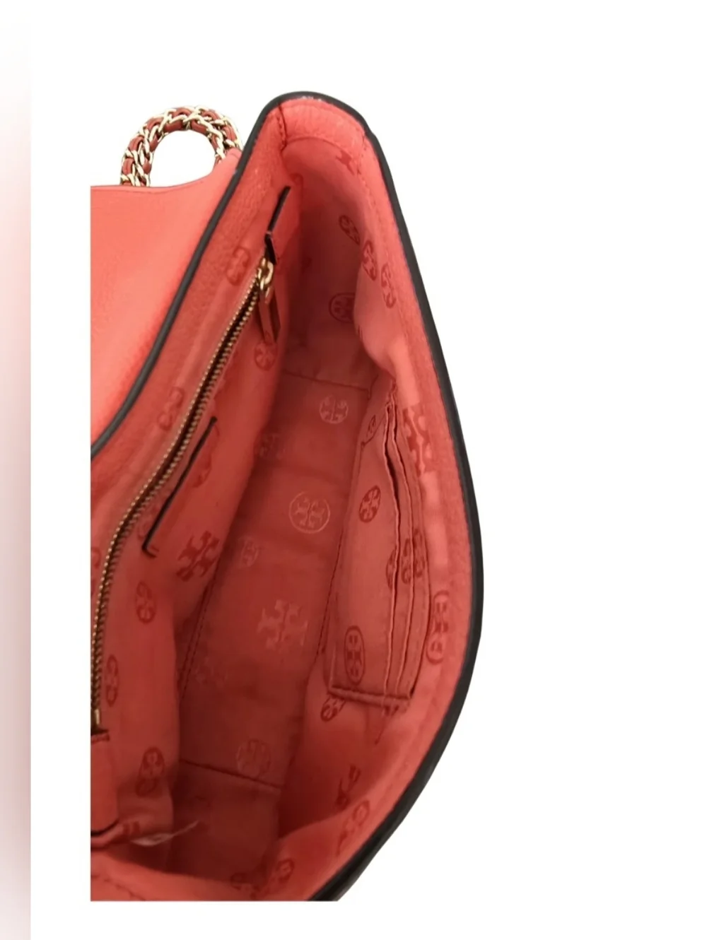 TORY BURCH Dégradé Mercer Adjustable Shoulder Bag Gradient Pink Red Gold Chain